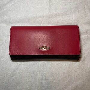Red brown coach wallet